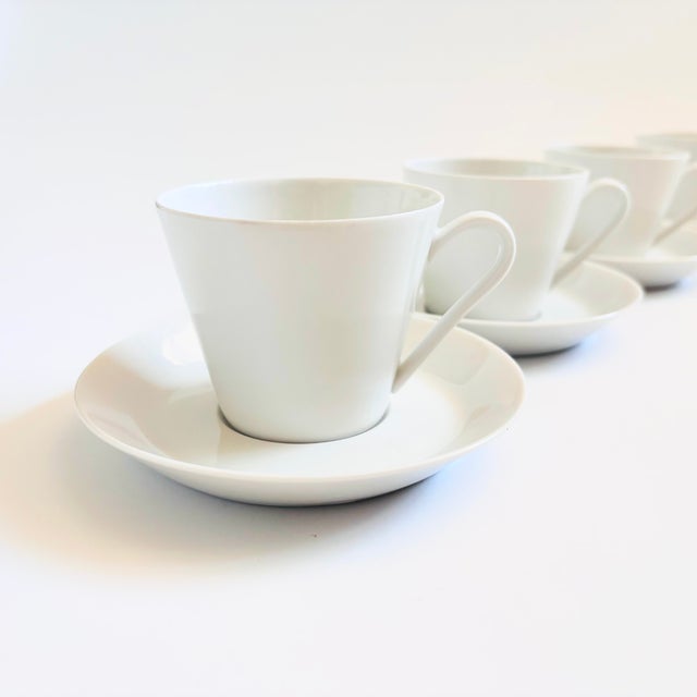 Mid-Century Modern Mid Century Porcelain Teacups by Fairwood Schonwald Germany - Set of 4 For Sale - Image 3 of 7