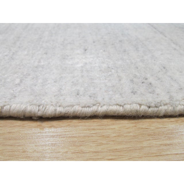 Contemporary 8x10 Xena Maya Ivory Solid Minimalist Modern Handmade Wool & Viscose Carpet Rug For Sale - Image 3 of 5