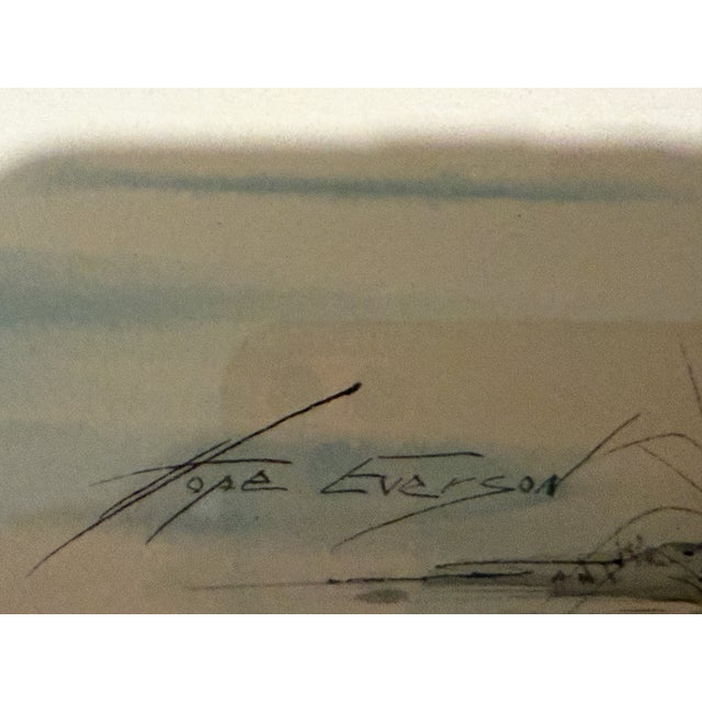 Beige Late 20th Century Hope Everson - Tree and Bird, Watercolor on Paper For Sale - Image 8 of 10