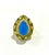 Blue Bochic “Capri” Vintage Blue Opal, Peridot & White Topaz Ring - 18K Gold & Silver For Sale - Image 8 of 8