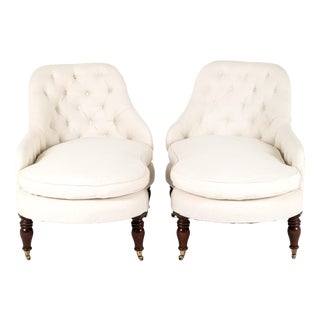 Button Back Chaise Longues, Set of 2 For Sale