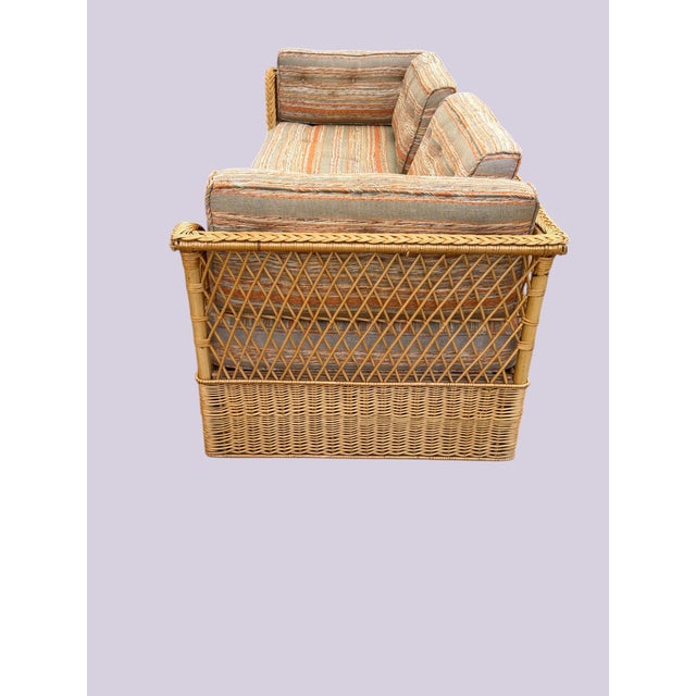 1970's McGuire Furniture Rattan "Willow" Collection 4 Piece Lounge Set by Davis Allen for McGuire For Sale - Image 10 of 18