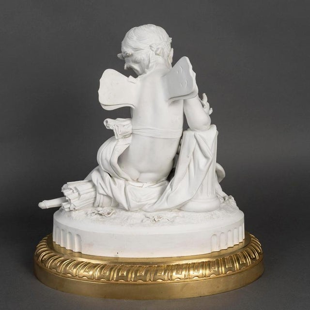 Metal Large Antique Biscuit Sculpture with Gilded Bronze Frame, 1800s For Sale - Image 7 of 10