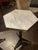Pair of Italian Modern Black Steel and Marble Hex Tables For Sale - Image 4 of 5