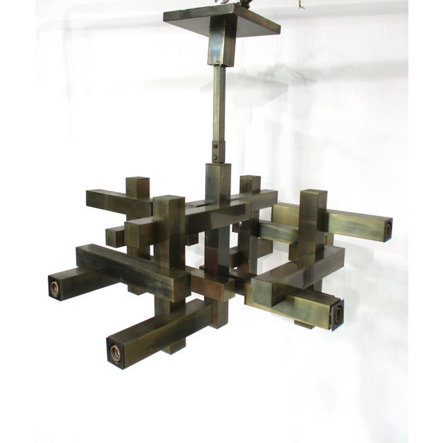 1970s Gaetano Sciolari Cityscape Chandelier For Sale - Image 11 of 14