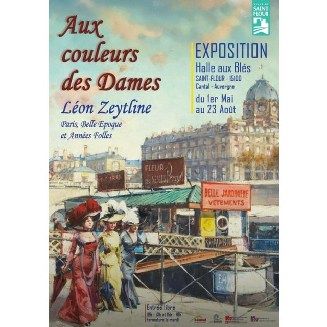 Zeytline Leon - Belle Epoque Scene - Women in Paris - Large Oil on Canvas - Circa 1930 For Sale - Image 16 of 16