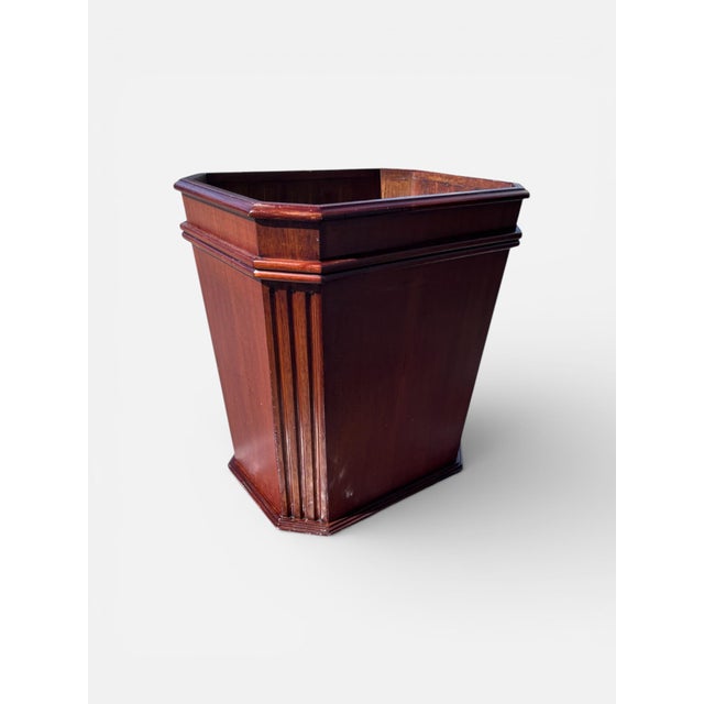 Vintage Wood Waste Paper Basket Designed by Siam Designs San Francisco For Sale - Image 4 of 9