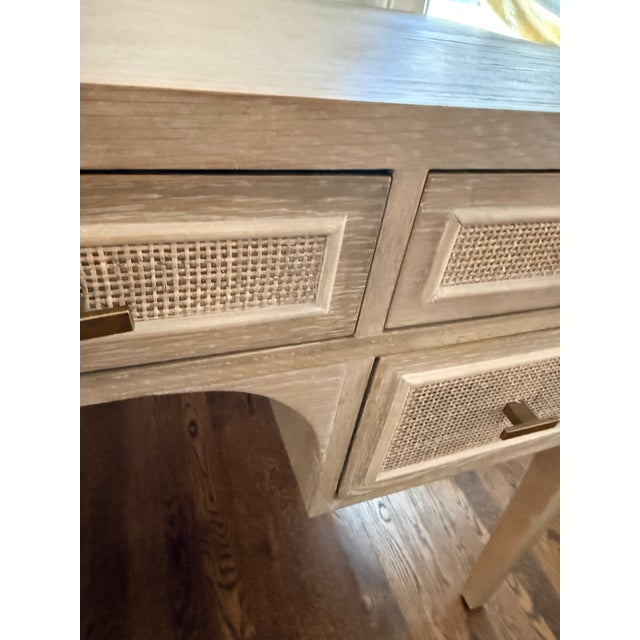 Transitional Essentials for Living Cane Desk For Sale - Image 3 of 8