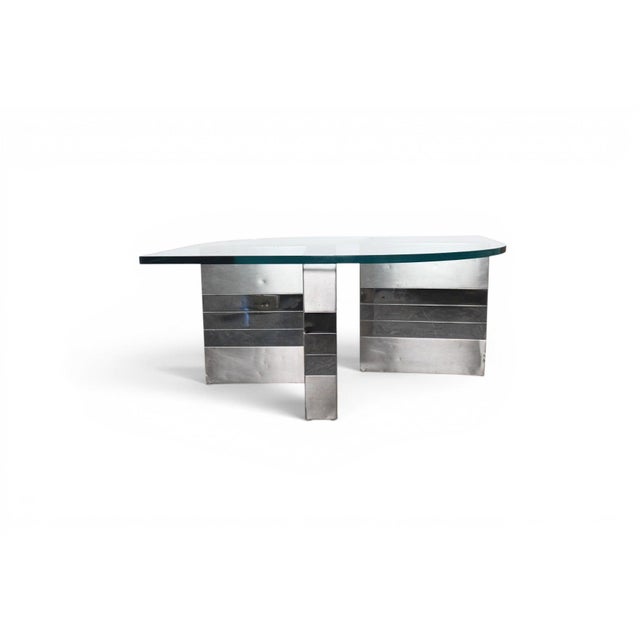 Late 20th Century 1970s Chrome + Glass Coffee Table For Sale - Image 5 of 6