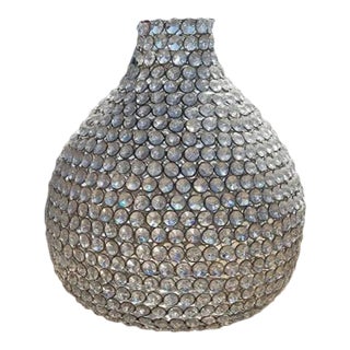 Unusual Vase or Lamp/Chandelier Shade Made With Numerous Cut Crystals For Sale