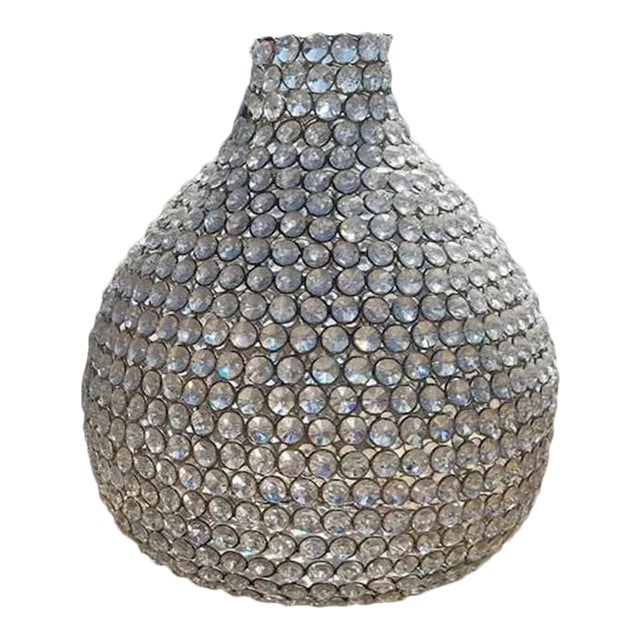 Unusual Vase or Lamp/Chandelier Shade Made With Numerous Cut Crystals For Sale