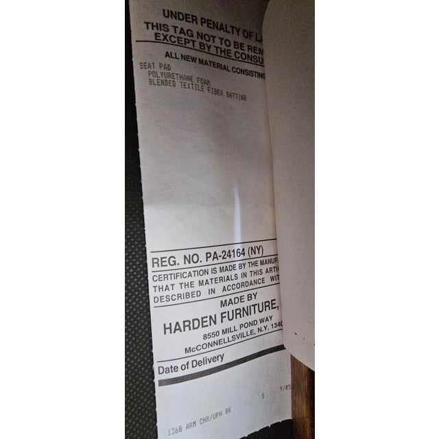 Harden Furniture Traditional Solid Wood Dining Table With Geometric Inlay Top and Carved Trestle Legs For Sale - Image 4 of 4