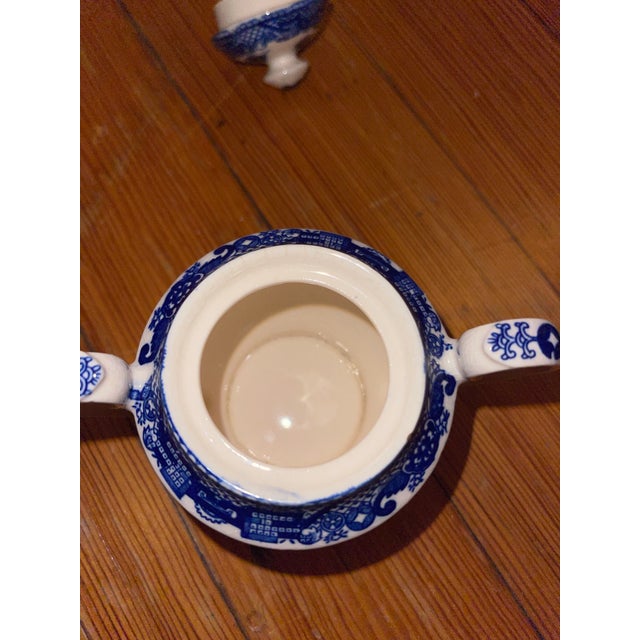 Ceramic Early 20th Century Blue Willow Japan Coffee Pot, Creamer Jug and Sugar Set- 3 Pieces For Sale - Image 7 of 10