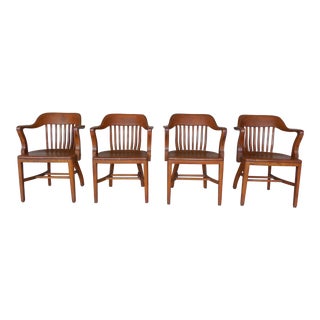 Dubin Co. Mission Arts & Crafts Style Oak Chairs - Set of 4 For Sale