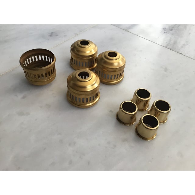 A Pair of Hollywood Regency Fluted Glass Arm Sconces For Sale In New York - Image 6 of 8