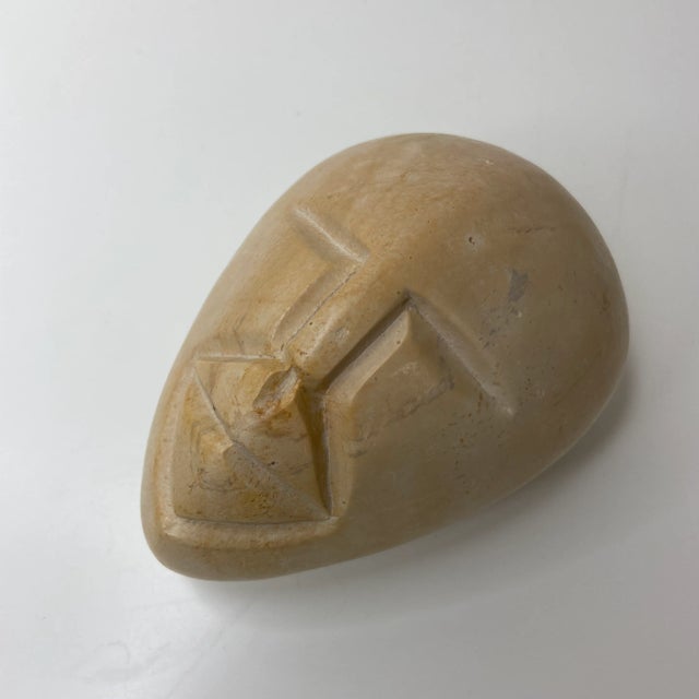 Vintage Kenyan Soapstone Face Box – Carved Lidded Trinket Box by Besmo For Sale - Image 10 of 10