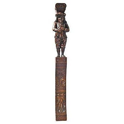 Antique 19th Century Hand-Carved Flutist Pilaster For Sale