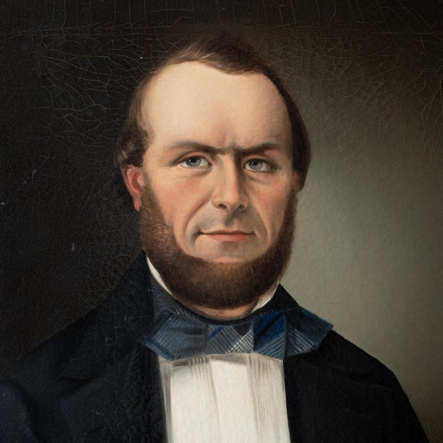 Wood A Pair of Biedermeier Portraits, c.1840 For Sale - Image 7 of 12