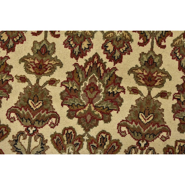 Agra Runner 4’2” X 12′ Ivory Wool Traditional Hand-Knotted Oriental Rug For Sale - Image 4 of 13