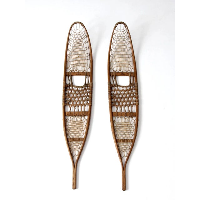 Wood Vintage Ca Lund Snowshoes For Sale - Image 7 of 13