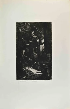 Benoît-Louis Prévost, Les Remords, Etching, 1870s