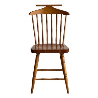 Vintage Windsor Valet Side Chair, Faux Bamboo Spindles, Turned Legs, Circa 1960s For Sale