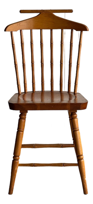 Vintage Windsor Valet Side Chair, Faux Bamboo Spindles, Turned Legs, Circa 1960s