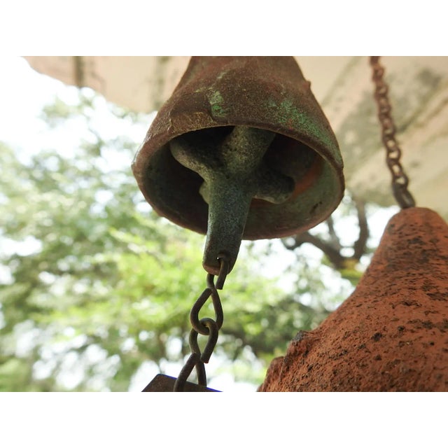 Small Vintage Pottery and Bronze Wind Chime by Paolo Soleri - a Pair For Sale - Image 4 of 10