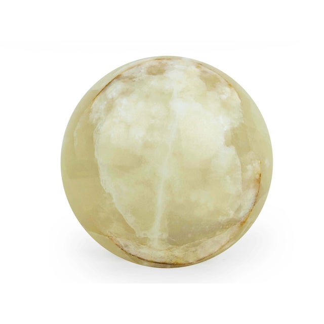 Mid-Century Modern Late 20th Century Large Heavy Natural Polished Honey Onyx Sphere Orb Sculpture For Sale - Image 3 of 8
