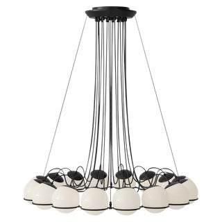 Gino Sarfatti Model 2109/16/14 Chandelier in Black For Sale