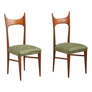 Italian Side Chairs in Exotic Wood, 1950s, Set of 2 For Sale