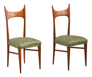 Italian Side Chairs in Exotic Wood, 1950s, Set of 2