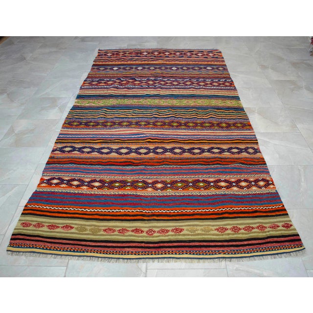 A vintage Turkish Hand made Area rug. Material : Made of wool on wool Condition: Used in very good condition. Newly...