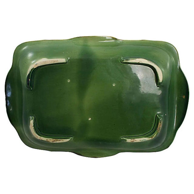 Turquoise Vintage Majolica Asparagus Dish For Sale - Image 8 of 8