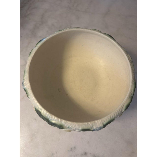 Roseville Pottery Large 1917 Antique Roseville Pottery Rozane Creamware Footed Centerpiece Console Bowl - 9" For Sale - Image 4 of 7