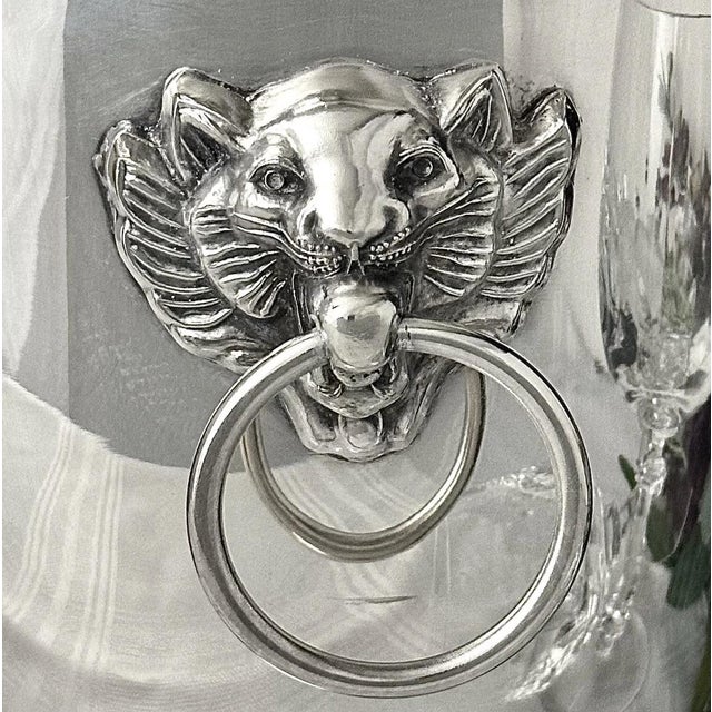 Mid 20th Century Leonard Silver Plated Champagne Bucket / Wine Chiller / Ice Bucket With Lion Handles For Sale - Image 9 of 10