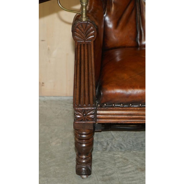 Brown Regency Chesterfield Armchair in Brown Leather, 1810s For Sale - Image 8 of 18