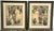 Pair of Art Deco Zebra Watercolor Gouaches by Shirrell Graves in Verde Frames A striking and highly decorative pair of Art...