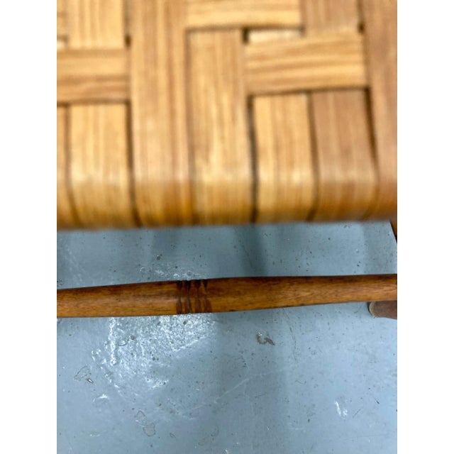 Wood Antique Danish Rustic Shaker Style Woven Seat Chair For Sale - Image 7 of 10