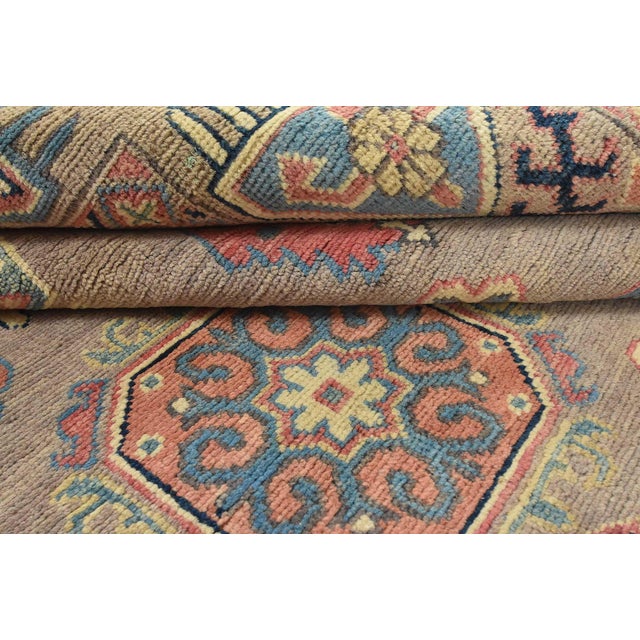 Textile Caucasian 6’7” X 9’8” Brown Wool Tribal Hand-Knotted Oriental Rug For Sale - Image 7 of 12