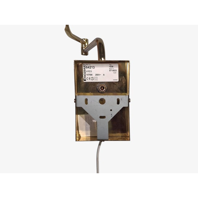 1980s Mid-Century Modern Fagerhults, Articulating Wall Light, Brass, Fabric For Sale - Image 14 of 14