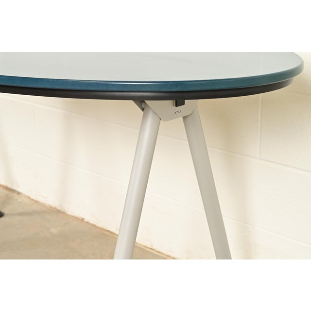 Blue Herman Miller Style Modern Oval Dining Table or Library Table For Sale - Image 8 of 11