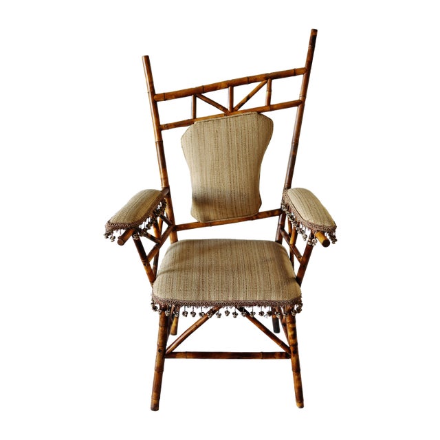 Antique Asymmetrical Bamboo Chair For Sale