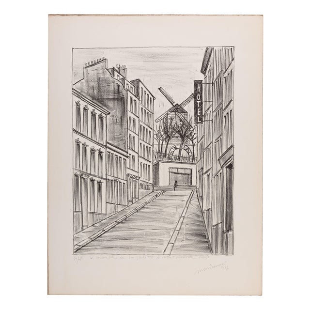 Angelo Mozziconacci, The Moulin De La Galette in Montmartre, Lithograph For Sale