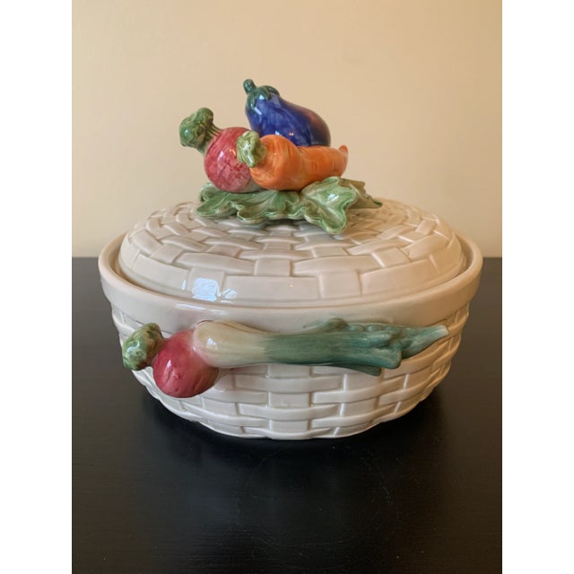 Vintage Fitz & Floyd Trompe L’Oeil Basket Casserole Dish For Sale - Image 9 of 13