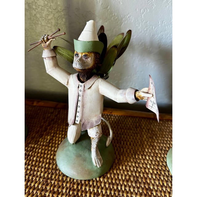 Vintage 1990s Anthropomorphic Monkey Candle Holders - Complete Set of 3 For Sale - Image 4 of 11
