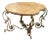 1930s French Art Deco Marble-Top Wrought Iron Center Table, Pallet-Shape For Sale
