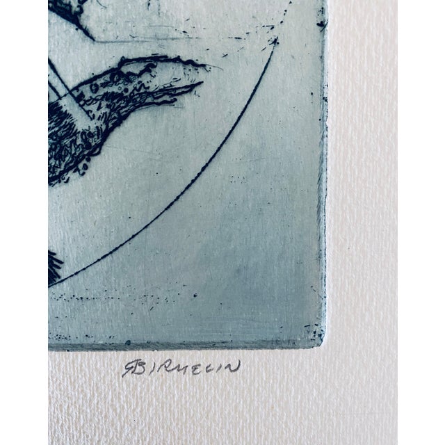 Modern Robert A. BirmelinChinese Man In Tree, American Modernist Abstract Etching For Sale - Image 3 of 4