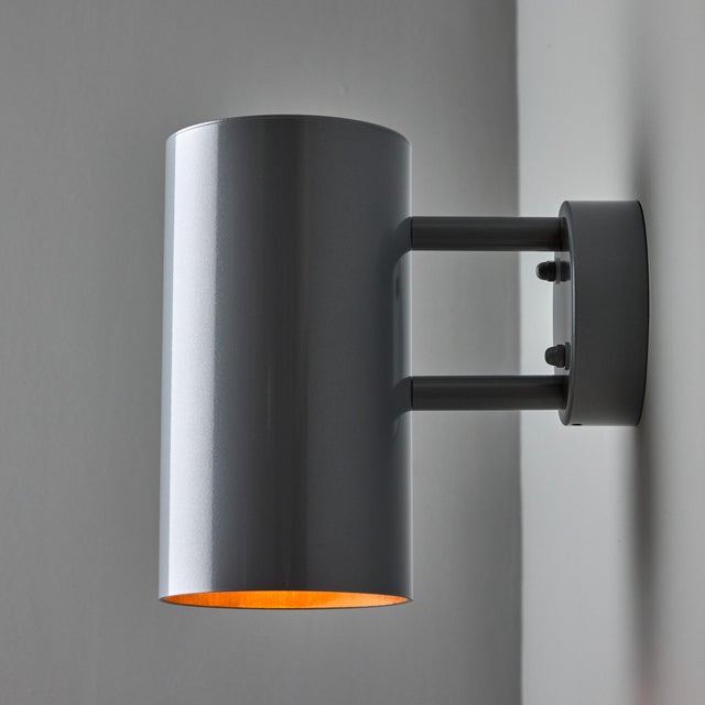 Pair of Large Hans-Agne Jakobsson C627 'Rulle' Outdoor Sconces in Painted Silver For Sale In Los Angeles - Image 6 of 11