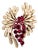 Vintage Signed Crown Trifari Goldtone Faux-Garnet Rhinestone Brooch For Sale